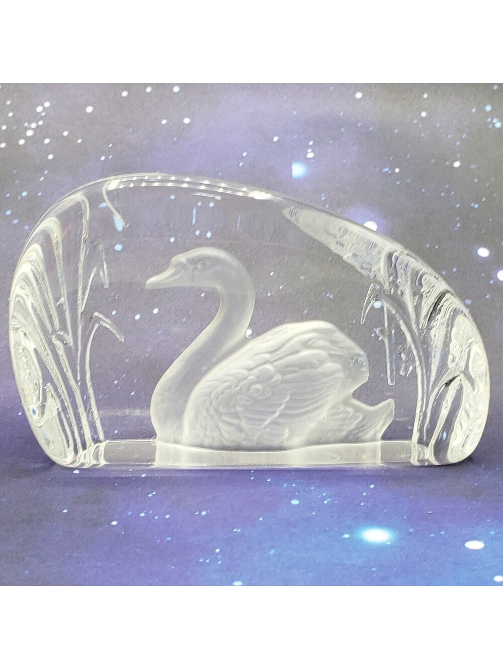 Wedgwood Crystal Intaglio Paperweight Duck Danbury Mint Signed Bird